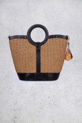 Le dos de Sac à main brun tressé avec détails noirs de Laurent David pour Femmes