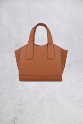Le dos de Sac à main cognac avec surpiqûres décoratives de Laurent David pour Femmes