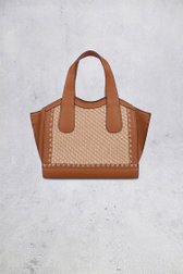 Le devant de Sac à main cognac avec surpiqûres décoratives de Laurent David pour Femmes