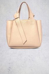 Le devant de Sac à main en cuir beige clair de Crinkles pour Femmes