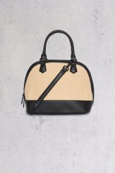 Sac à main en paille tressée beige et noire de Bulaggi pour Femmes
