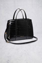 Photo produit 1 de Sac à main noir à motif crocodile de Laurent David pour Femmes