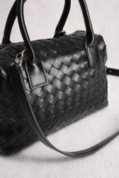 Le dos de Sac à main noir tressé de Liberty Island pour Femmes