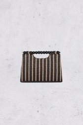 Sac à main tissé à rayures noires et beiges de Bulaggi pour Femmes