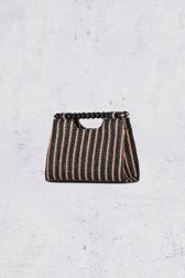 Sac à main tissé à rayures noires et beiges de Bulaggi pour Femmes