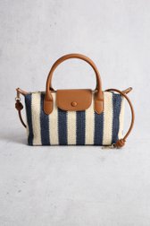 Le devant de Sac à main tressé à motif rayé bleu et blanc de Liberty Island pour Femmes