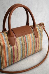 Le dos de Sac à main tressé beige à motif rayé de Liberty Island pour Femmes