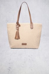 Détail de Sac bandoulière beige en teddy  de Laurent David pour Femmes