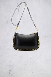 Le dos de Sac bandoulière noir à clous dorés de Laurent David pour Femmes