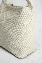 Le dos de Sac porté épaule tressé blanc en imitation cuir de Modeno pour Femmes