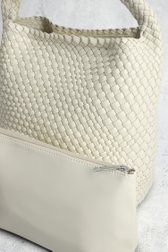 Photo produit 1 de Sac porté épaule tressé blanc en imitation cuir de Modeno pour Femmes