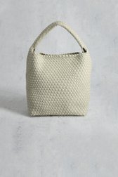 Le devant de Sac porté épaule tressé blanc en imitation cuir de Modeno pour Femmes