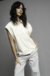 Video van Witte blouse met leather look door Louise voor Dames