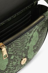 Schoudertas met groene animal print van Louise voor Dames
