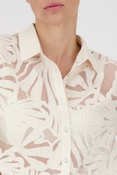 Semi-transparante ecru blouse met bladermotief van DAUST voor Dames