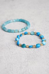 Set de 2 bracelets avec perles turquoise de Liberty Island pour Femmes