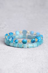 Set de 2 bracelets avec perles turquoise de Liberty Island pour Femmes