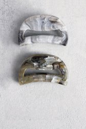 Le devant de Set de 2 pinces à cheveux – Gris et vert de Liberty Island pour Femmes