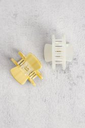 Productfoto 1 van Set van 2 haarspelden - Geel en wit door Liberty Island voor Dames