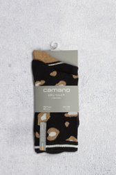 Productfoto 1 van Set van 2 zwarte sokken met goudaccenten door Camano voor Dames