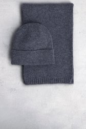 Voorkant van Set van blauwe sjaal en muts door Liberty Island voor Heren