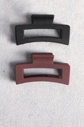 Voorkant van Set van twee matte haarspelden – Zwart en paars door Liberty Island voor Dames