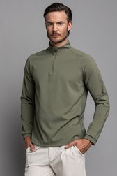 Le devant de Shirt de golf vert avec courte fermeture zippée de Dansaert Golf Club pour Hommes