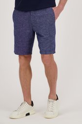 Short bleu foncé avec lin de Dansaert Blue pour Hommes