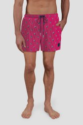 Photo produit 2 de Short de bain rayé rouge avec imprimé de Ceceba pour Hommes