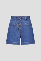 Short en denim bleu foncé de Liberty Island Denim pour Femmes