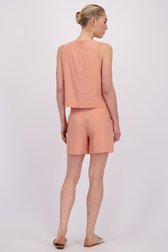 Le dos de Short en lin orange de Liberty Island pour Femmes