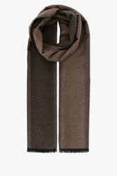 Sjaal met beige/grijs visgraatmotief van Michaelis voor Heren