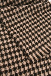 Sjaal met bruin-zwart pied-de-poule motief van Liberty Island voor Dames