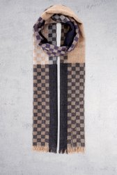 Achterkant van Sjaal met grijs-beige dampatroon door Liberty Island voor Heren