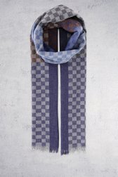 Achterkant van Sjaal met grijs-blauw dampatroon door Liberty Island voor Heren