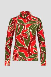 Souspull met print in kaki en rood van Libelle voor Dames