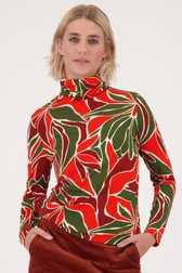 Souspull met print in kaki en rood van Libelle voor Dames