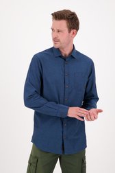 Staalblauw hemd - regular fit van Ravøtt voor Heren