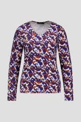 Photo produit 1 de T-shirt à imprimé bleu et brun de Claude Arielle pour Femmes