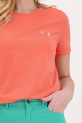 T-shirt à manches courtes de couleur corail de Libelle pour Femmes