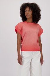 T-shirt à manches courtes rose corail délavé de Louise pour Femmes