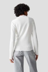 Le dos de T-shirt à manches longues blanc à texture de Opus pour Femmes