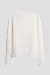 Photo produit 1 de T-shirt à manches longues blanc à texture de Opus pour Femmes