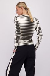 Le dos de T-shirt à manches longues rayé bleu marine de Marc O'Polo pour Femmes