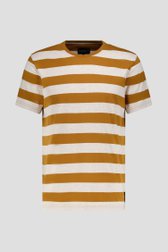 T-shirt à motif rayé marron de Ravøtt pour Hommes
