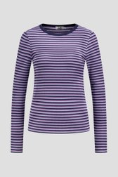 Photo produit 1 de T-shirt à rayures bleu et violet de Libelle pour Femmes