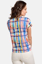 T-shirt avec imprimé à carreaux colorés de Bicalla pour Femmes