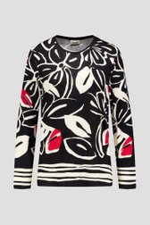 Photo produit 1 de T-shirt avec imprimé feuilles noir et blanc de Barbara Lebek pour Femmes