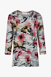 T-shirt avec rayures et motif floral de Bicalla pour Femmes