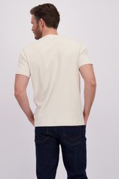Le dos de T-shirt beige clair à col rond de Upper East pour Hommes